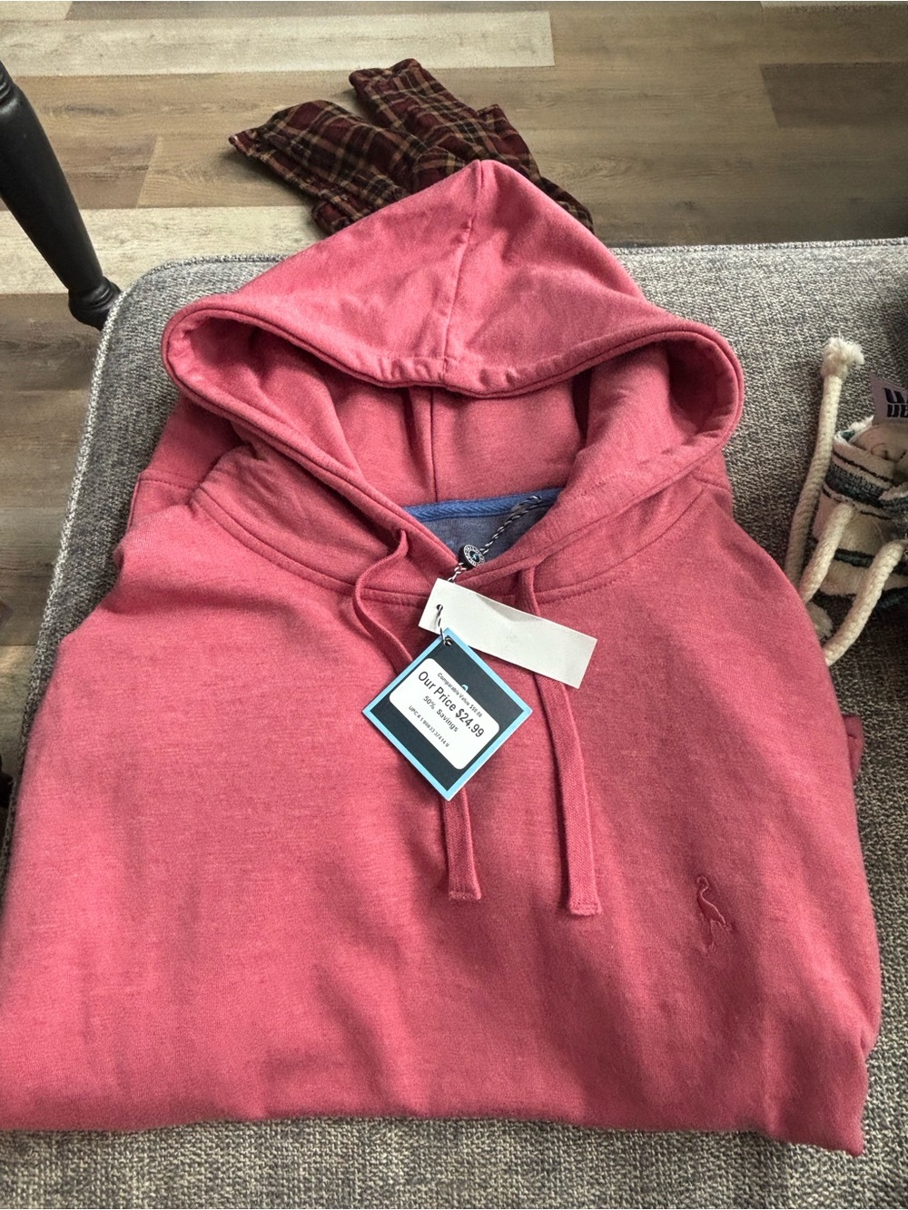 Tailorbyrd Men's Zip-Up Hoodie in Dusty Rose Pink